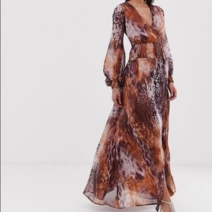 ASOS DESIGN Maxi Dress In Mixed Animal Print